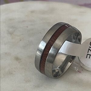 mens stainless steel wedding band style ring 8